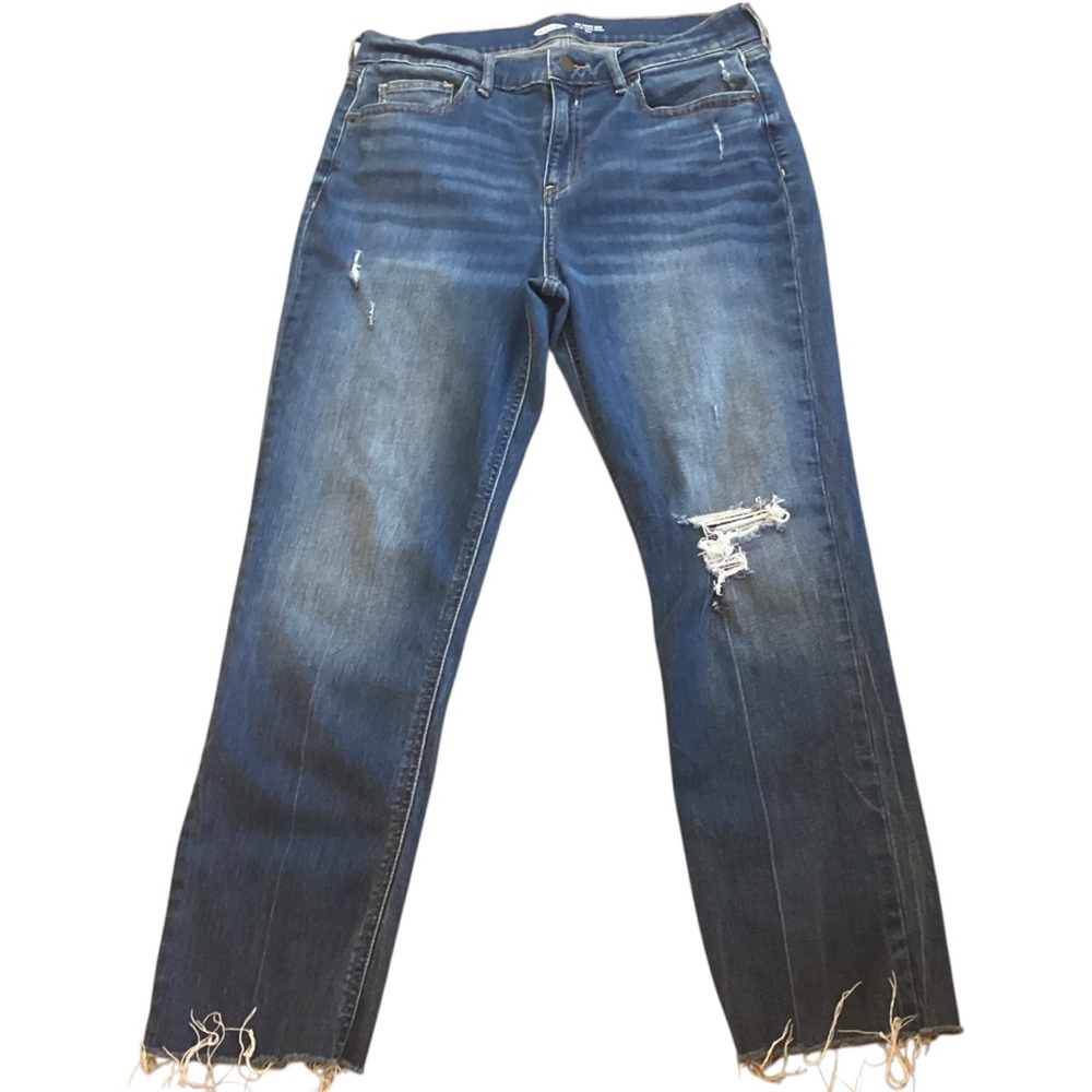 Old Navy Perfect Straight Power Jean‎ Distressed Ankle Size 12 Mid-Rise 339663